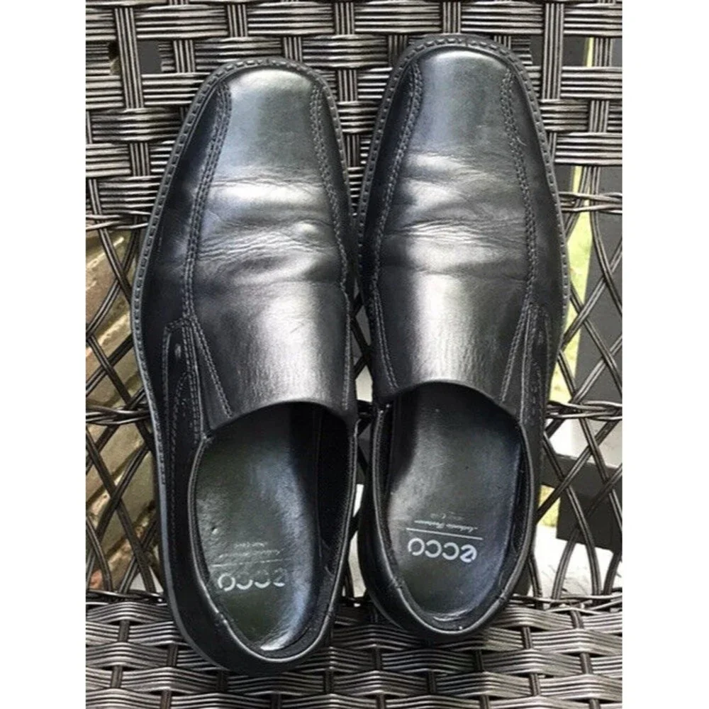 ECCO Men New Jersey Slip On loafers leather Black 43 Us 9 9.5 Shoes Dress